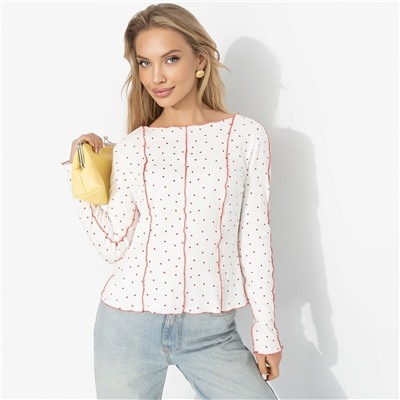 Лонгслив из хлопка, Громкий тренд (нежное чувство)