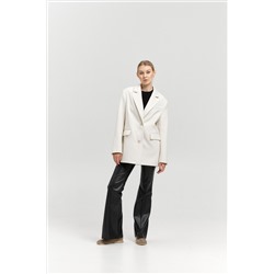 Пальто женское демисезонное 27100 (молочный/рубчик)