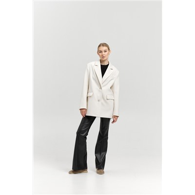 Пальто женское демисезонное 27100 (молочный/рубчик)