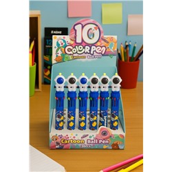 Разноцветная ручка 10 в 1 "The White Cosmonaut", mix, шоу-бокс 36 шт.