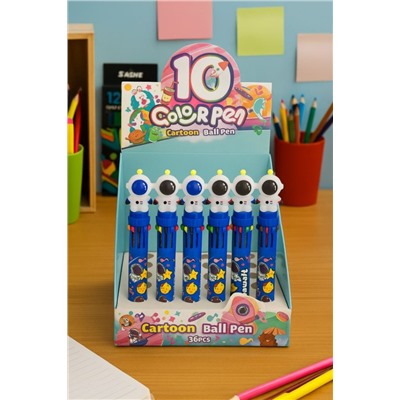 Разноцветная ручка 10 в 1 "The White Cosmonaut", mix, шоу-бокс 36 шт.