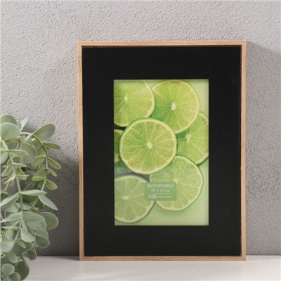 Фоторамка для фото 10×15 см с черным паспарту «Энрика», МДФ, дерева, 3×16×21 см