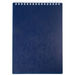 Блокнот на спирали А5 80л клетка пластик.обложка "CANVAS Синий" (081521) 05309 Хатбер