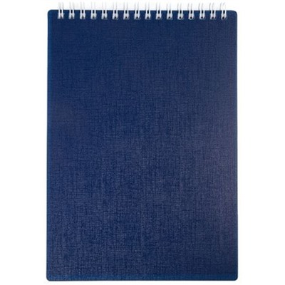 Блокнот на спирали А5 80л клетка пластик.обложка "CANVAS Синий" (081521) 05309 Хатбер