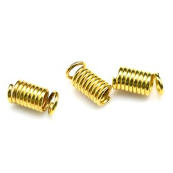 Концевик для шнурков 3,5мм, цв.золотистый 4,5*7мм