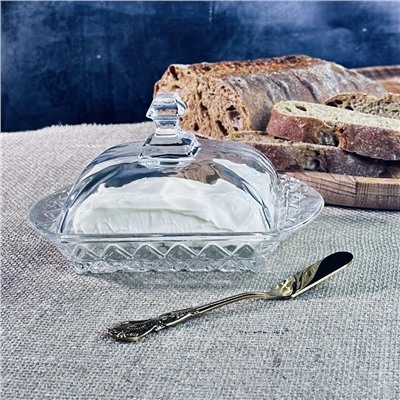 200-107 Масленка с ножом в под.уп.(х24)Стекло