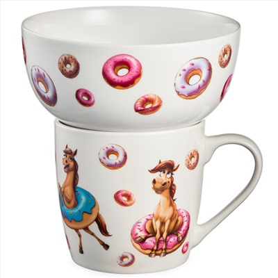 НАБОР ПОСУДЫ LEFARD "PONYCAKE" 2 ПР. (КРУЖКА 360МЛ, САЛАТНИК 500МЛ)