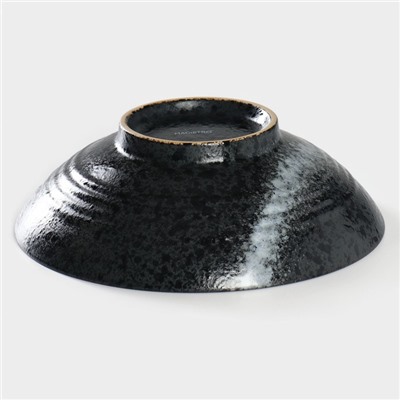 Салатник Magistro «Ночной дождь», 1.6 л, d=24.5 см, фарфор, чёрный