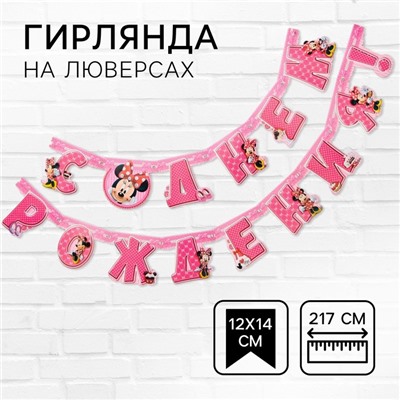 Гирлянда на люверсах «С Днем Рождения!», длина 217 см,