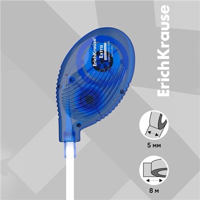Корректирующая лента 5 мм × 8 м, ErichKrause Extra, корпус синий, европодвес