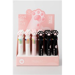 Разноцветная ручка 10 в 1 "Пушистая лапка", mix, шоу-бокс 36 шт.