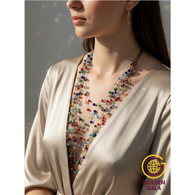 Комплект бижутерии "Хрустальная россыпь" , цвет разноцветный