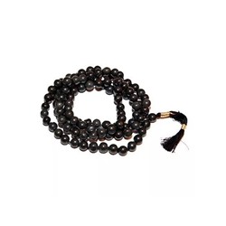 Чётки из Чёрного Агата: защита от зла (108 шариков), Black Hakik (Agate) Mala, произв. Kalyan Puja