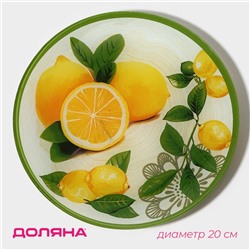 Тарелка Доляна «Дольче», d=20 см, стекло, разноцветная