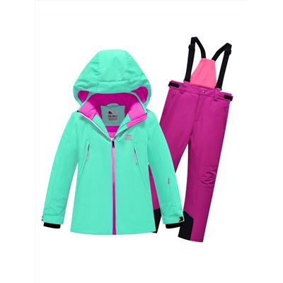 Горнолыжный костюм зимний для девочки бирюзового цвета 9420Br