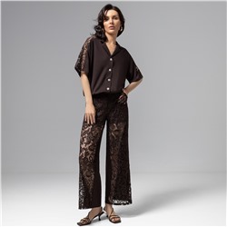 Кюлоты комбинированное с кружевом, Больше, чем просто стиль (горький шоколад)