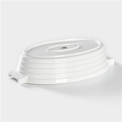 Форма для запекания BellaTenero, 1.2 л, 28.4×16.3×6.2 см, с бамбуковой крышкой, керамика, белая