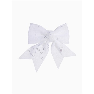 Ёлочные игрушки 2 шт., бантики, «Зимнее волшебство. Бант с пайетками» пластик, 12×12 см, белый