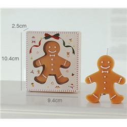 Свеча ароматическая Пряничный Человечек с ароматом печенья в коробке
