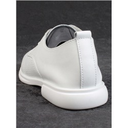 03-PDXL156-1 WHITE Полуботинки женские (натуральная кожа)