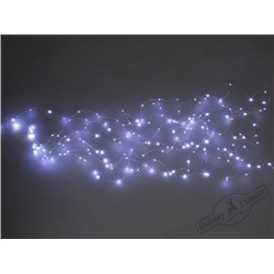 Электрогирлянда "Хвост кометы" 200 белых мини-LED огней, серебряный провод, 10 нитей, с адаптером DC5V-1A, 3 м