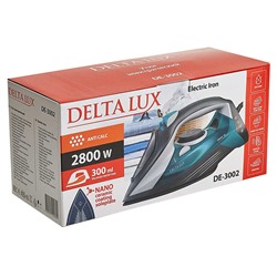 Утюг электрический 2800 Вт DELTA LUX DE-3002 серый с бирюзовым