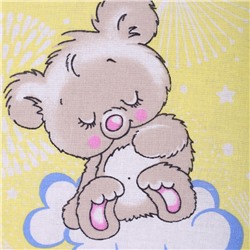 Постельное бельё BABY Мишки на облаках бело-жёлтый 112х147см, 110х150см, 60х60см, бязь 120г/м, , хлопок 100%