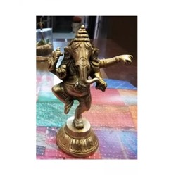 Латунная статуэтка Танцующего Ганеши, Ganesha Dancing Idol Brass, произв. Kalyan Puja