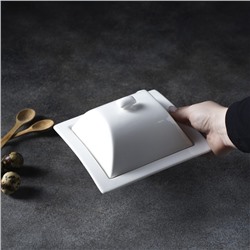 Маслёнка Magistro «Бланш», 16×8 см, фарфор, белая