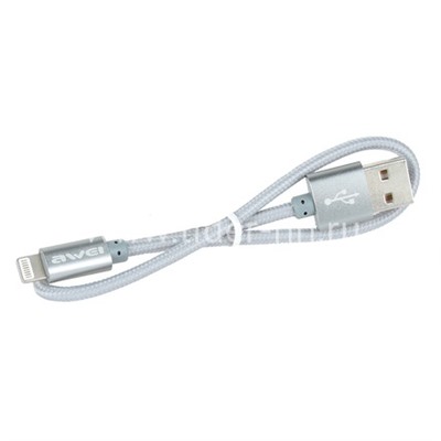 USB кабель для iPhone 5/6/6Plus/7/7Plus 8 pin 0.3 м AWEI CL-988 текстильный (графит)