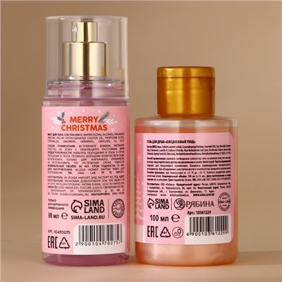 Подарочный набор новогодний женский «Исполнения желаний»: гель для душа 100 мл и мист для тела 88 мл, URAL LAB