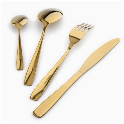 УЦЕНКА Столовые приборы из нержавеющей стали, 12 предметов, золотой