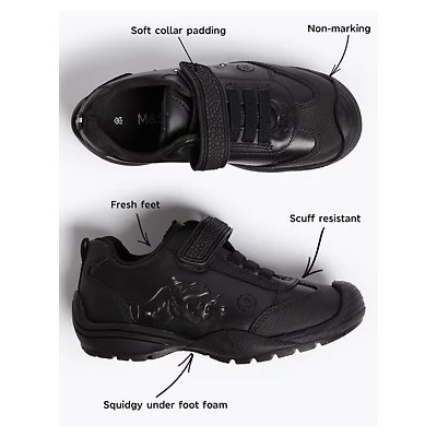 Kids' Leather Light Up School Shoes (8 Small - 1 Large)