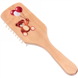 Расческа массажная детская "Baby brush" Медвежонок, цвет корич, 22*6,5см