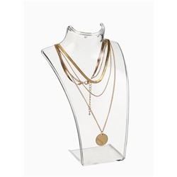 Бюст для украшений QF, 13.5×10.5×20 см, h=20 см, прозрачный, глянцевый