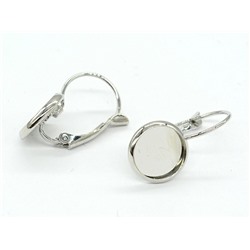 Сеттинги для сережек 10мм серебристые, 1 пара