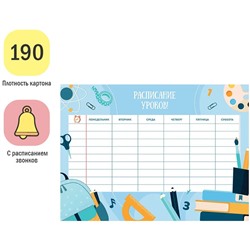 Расписание уроков с расписанием звонков А4 ArtSpace "Пиши-стирай. School"