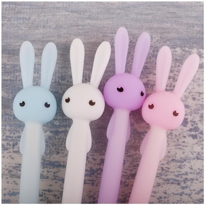 Ручка шариковая MESHU "Cute Rabbit" синяя, 0,7мм, софт-тач, ассорти, с топпером
