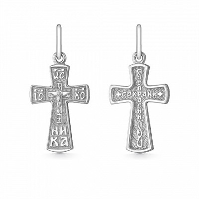Крест из серебра литье родированный
