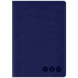 Телефонная книга А5, 80л., кожзам, OfficeSpace "Nebraska" темно-синий, с вырубкой