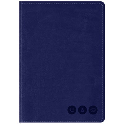Телефонная книга А5, 80л., кожзам, OfficeSpace "Nebraska" темно-синий, с вырубкой