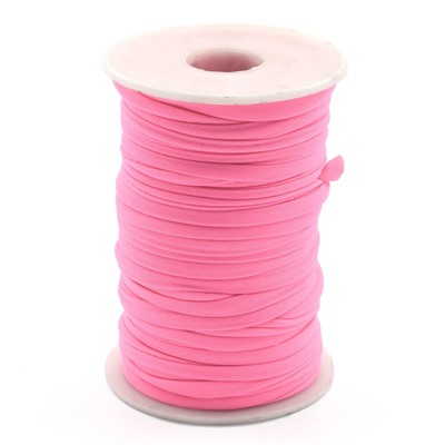 Шнур для плетения нейлоновый 5*2мм цв.розовый неон.