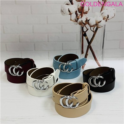 Ремень женский из мягкой экокожи 114 см темно-коричневый Р15