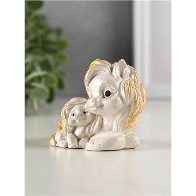 Фигурка гипс «Пони мама», 9×7×6 см, перламутр