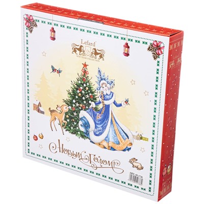 БЛЮДО LEFARD "ДЕД МОРОЗ И СНЕГУРОЧКА" 26*4 СМ КРАСНОЕ (КОР=8ШТ.)
