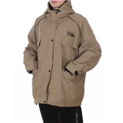 3092 BEIGE/GREEN Куртка демисезонная женская (100 гр. холлофайбер)