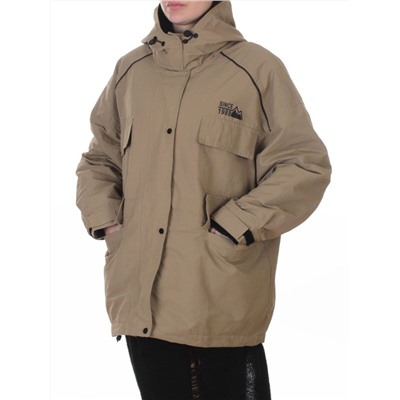 3092 BEIGE/GREEN Куртка демисезонная женская (100 гр. холлофайбер)