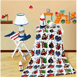 Декоративая подушка из велсофта  Энгри бердз серый