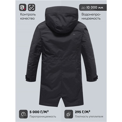 Парка зимняя женская с капюшоном черного цвета 9538-1Ch