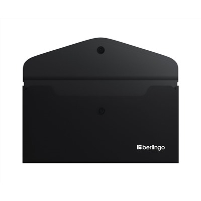 Папка-конверт на кнопке Berlingo "Soft Touch", C6, 200мкм, софт-тач, черная